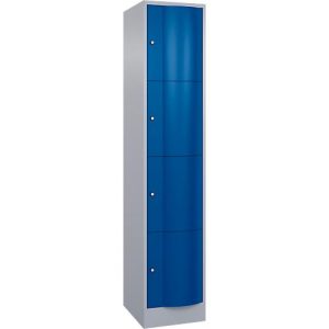 C+P Schließfachschrank Resisto, 1 Abteil, 4 Fächer, B 396 x T 540 x H 1950 mm, Weißalu/Enzianblau C+P Schließfachschrank Resisto, 1 Abteil, 4 Fächer, B 396 x T 540 x H 1950 mm, Weißalu/Enzianblau