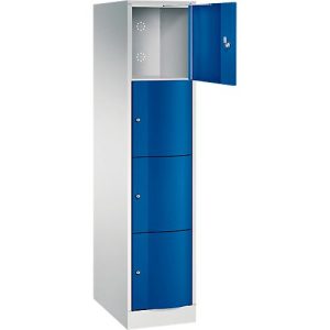 C+P Schließfachschrank Resisto, 1 Abteil, 4 Fächer, B 396 x T 640 x H 1950 mm, Lichtgrau/Clowngrün C+P Schließfachschrank Resisto, 1 Abteil, 4 Fächer, B 396 x T 640 x H 1950 mm, Lichtgrau/Clowngrün