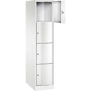 C+P Schließfachschrank Resisto, 1 Abteil, 4 Fächer, B 396 x T 640 x H 1950 mm, Verkehrsweiß C+P Schließfachschrank Resisto, 1 Abteil, 4 Fächer, B 396 x T 640 x H 1950 mm, Verkehrsweiß