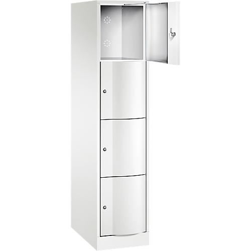 C+P Schließfachschrank Resisto, 1 Abteil, 4 Fächer, B 396 x T 640 x H 1950 mm, Verkehrsweiß