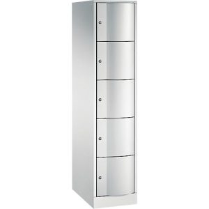 C+P Schließfachschrank Resisto, 1 Abteil, 5 Fächer, B 396 x T 640 x H 1950 mm, Lichtgrau/Clowngrün C+P Schließfachschrank Resisto, 1 Abteil, 5 Fächer, B 396 x T 640 x H 1950 mm, Lichtgrau/Clowngrün