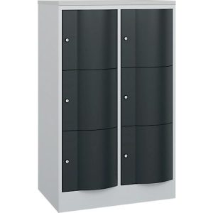 C+P Schließfachschrank Resisto, 2 Abteile, 6 Fächer, B 772 x T 540 x H 1255 mm, Verkehrsweiß C+P Schließfachschrank Resisto, 2 Abteile, 6 Fächer, B 772 x T 540 x H 1255 mm, Verkehrsweiß