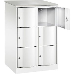 C+P Schließfachschrank Resisto, 2 Abteile, 6 Fächer, B 772 x T 640 x H 1255 mm, Verkehrsweiß C+P Schließfachschrank Resisto, 2 Abteile, 6 Fächer, B 772 x T 640 x H 1255 mm, Verkehrsweiß