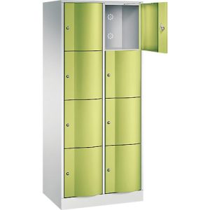 C+P Schließfachschrank Resisto, 2 Abteile, 8 Fächer, B 772 x T 540 x H 1950 mm, Lichtgrau C+P Schließfachschrank Resisto, 2 Abteile, 8 Fächer, B 772 x T 540 x H 1950 mm, Lichtgrau