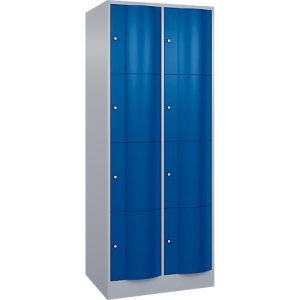 C+P Schließfachschrank Resisto, 2 Abteile, 8 Fächer, B 772 x T 640 x H 1950 mm, Weißalu/Enzianblau C+P Schließfachschrank Resisto, 2 Abteile, 8 Fächer, B 772 x T 640 x H 1950 mm, Weißalu/Enzianblau