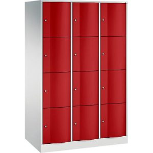 C+P Schließfachschrank Resisto, 3 Abteile, 12 Fächer, B 1148 x T 640 x H 1950 mm, Lichtgrau/Lichtblau C+P Schließfachschrank Resisto, 3 Abteile, 12 Fächer, B 1148 x T 640 x H 1950 mm, Lichtgrau/Lichtblau
