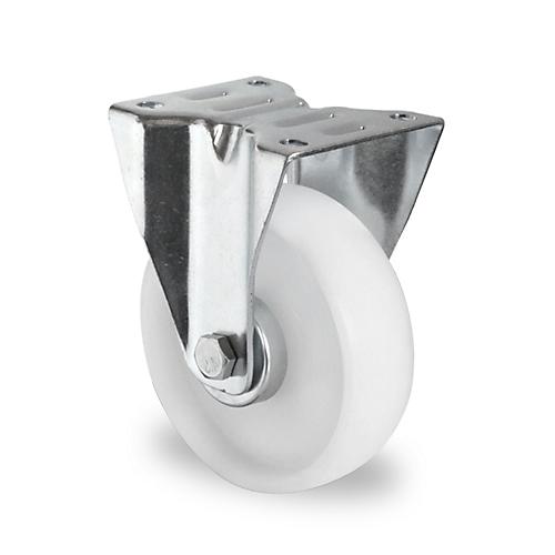 CASCOO Bockrolle N0N0, mit Rad-ø 100 mm x B 36 mm, Polyamid-Felge, Polyamid-Lauffläche, natur/weiß, Rollenlager, bis 150 kg
