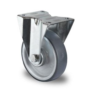 CASCOO Bockrolle P2V2, mit Rad-ø 80 mm x B 32 mm, Polypropylen-Felge, Elastomer-Lauffläche, grau, Rollenlager, bis 80 kg CASCOO Bockrolle P2V2, mit Rad-ø 80 mm x B 32 mm, Polypropylen-Felge, Elastomer-Lauffläche, grau, Rollenlager, bis 80 kg