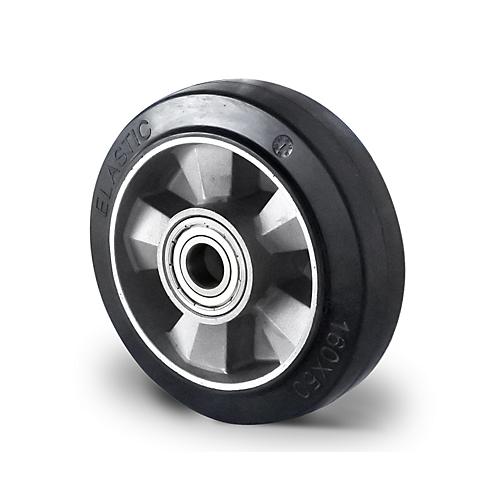CASCOO Einbaurad BAF4, mit Rad-ø 160 mm x B 50 mm, Aluminium-Felge, Elastik-Lauffläche, schwarz, Doppelkugellager, bis 400 kg