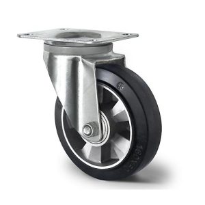 CASCOO Lenkrolle BAF4, mit Rad-ø 200 mm x B 50 mm, Aluminium-Felge, Elastik-Lauffläche, schwarz, Doppelkugellager, bis 500 kg CASCOO Lenkrolle BAF4, mit Rad-ø 200 mm x B 50 mm, Aluminium-Felge, Elastik-Lauffläche, schwarz, Doppelkugellager, bis 500 kg