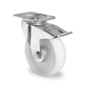 CASCOO Lenkrolle N0N0, mit Totalfeststeller, Rad-ø 200 mm x B 50 mm, Polyamid-Felge, Polyamid-Lauffläche, natur/weiß, Rollenlager, bis 300 kg CASCOO Lenkrolle N0N0, mit Totalfeststeller, Rad-ø 200 mm x B 50 mm, Polyamid-Felge, Polyamid-Lauffläche, natur/weiß, Rollenlager, bis 300 kg