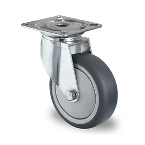 CASCOO Lenkrolle P2T2, mit Rad-ø 75 mm x B 25 mm, Polypropylen-Felge, Elastomer-Lauffläche, grau, Kugellager, bis 75 kg CASCOO Lenkrolle P2T2, mit Rad-ø 75 mm x B 25 mm, Polypropylen-Felge, Elastomer-Lauffläche, grau, Kugellager, bis 75 kg