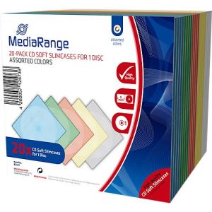 CD/DVD-Leerhülle, bruchsicher, farbig sortiert, Slimcase, 20 Stück CD/DVD-Leerhülle, bruchsicher, farbig sortiert, Slimcase, 20 Stück