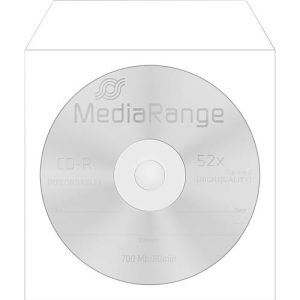 CD-/DVD-Papierhüllen, selbstklebende Lasche, Sichtfenster, weiß, 100 Stück