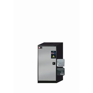 Chemikalienschrank asecos CS-CLASSIC, Flügeltür, Anschlag links, Front asecos Silber, B 545 x T 520 x H 1105 mm Chemikalienschrank asecos CS-CLASSIC, Flügeltür, Anschlag links, Front asecos Silber, B 545 x T 520 x H 1105 mm