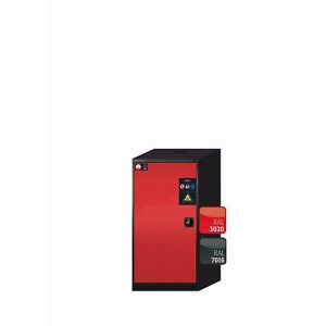 Chemikalienschrank asecos CS-CLASSIC, Flügeltür, Anschlag links, Front Verkehrsrot, B 545 x T 520 x H 1105 mm Chemikalienschrank asecos CS-CLASSIC, Flügeltür, Anschlag links, Front Verkehrsrot, B 545 x T 520 x H 1105 mm