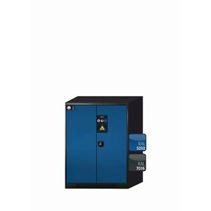 Chemikalienschrank asecos CS-CLASSIC, Flügeltüren, Front Enzianblau, B 810 x T 520 x H 1105 mm Chemikalienschrank asecos CS-CLASSIC, Flügeltüren, Front Enzianblau, B 810 x T 520 x H 1105 mm