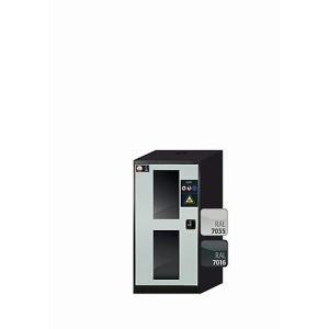 Chemikalienschrank asecos CS-CLASSIC-G, Flügeltür mit Glasausschnitt, Anschlag links, Front Lichtgrau, B 545 x T 520 x H 1105 mm Chemikalienschrank asecos CS-CLASSIC-G, Flügeltür mit Glasausschnitt, Anschlag links, Front Lichtgrau, B 545 x T 520 x H 1105 mm
