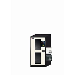 Chemikalienschrank asecos CS-CLASSIC-G, Flügeltür mit Glasausschnitt, Anschlag links, Front Reinweiß, B 545 x T 520 x H 1105 mm Chemikalienschrank asecos CS-CLASSIC-G, Flügeltür mit Glasausschnitt, Anschlag links, Front Reinweiß, B 545 x T 520 x H 1105 mm