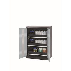 Chemikalienschrank asecos CS-CLASSIC-G, Flügeltüren mit Glasausschnitt, Front asecos Silber, B 810 x T 520 x H 1105 mm Chemikalienschrank asecos CS-CLASSIC-G, Flügeltüren mit Glasausschnitt, Front asecos Silber, B 810 x T 520 x H 1105 mm