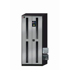 Chemikalienschrank asecos CS-CLASSIC-G, Flügeltüren mit Glasausschnitt, Front asecos Silber, B 810 x T 520 x H 1950 mm Chemikalienschrank asecos CS-CLASSIC-G, Flügeltüren mit Glasausschnitt, Front asecos Silber, B 810 x T 520 x H 1950 mm