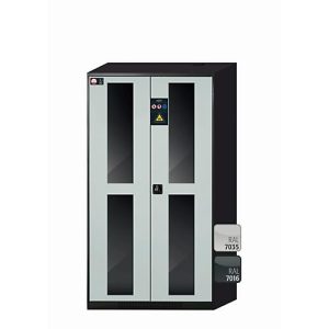 Chemikalienschrank asecos CS-CLASSIC-G, Flügeltüren mit Glasausschnitt, Front Lichtgrau, B 1055 x T 520 x H 1950 mm Chemikalienschrank asecos CS-CLASSIC-G, Flügeltüren mit Glasausschnitt, Front Lichtgrau, B 1055 x T 520 x H 1950 mm