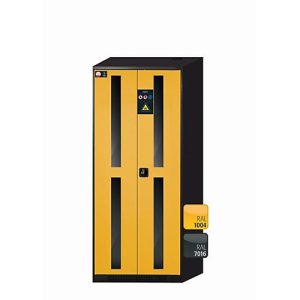 Chemikalienschrank asecos CS-CLASSIC-G, Flügeltüren mit Glasausschnitt, Front Sicherheitsgelb, B 810 x T 520 x H 1950 mm Chemikalienschrank asecos CS-CLASSIC-G, Flügeltüren mit Glasausschnitt, Front Sicherheitsgelb, B 810 x T 520 x H 1950 mm