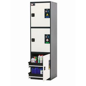 Chemikalienschrank asecos CS-CLASSIC-MultiRisk, Flügeltüren, Front Reinweiß, B 545 x T 520 x H 1950 mm Chemikalienschrank asecos CS-CLASSIC-MultiRisk, Flügeltüren, Front Reinweiß, B 545 x T 520 x H 1950 mm