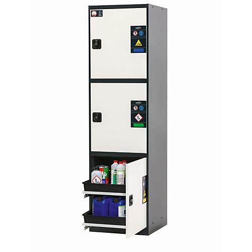 Chemikalienschrank asecos CS-CLASSIC-MultiRisk, Flügeltüren, Front Reinweiß, B 545 x T 520 x H 1950 mm