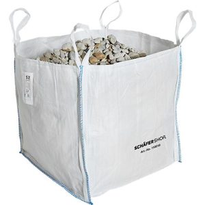 Containersack Big Bag, oben offen, bis 1,5 t, 4 Hebeschlaufen, 1 Stück, B 900 x T 900 x H 900 mm, weiß Containersack Big Bag, oben offen, bis 1,5 t, 4 Hebeschlaufen, 1 Stück, B 900 x T 900 x H 900 mm, weiß