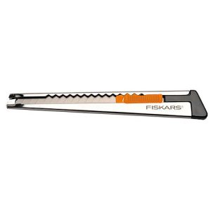 Cuttermesser Fiskars, automat. Klingenblockiersystem, Klingenbreite 9 mm, Rastervorschub, Stahl & Zink Cuttermesser Fiskars, automat. Klingenblockiersystem, Klingenbreite 9 mm, Rastervorschub, Stahl & Zink