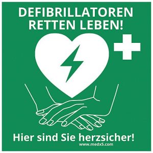 Defibrillator AED-Standortaufkleber, Größe M, B 200 x T 200 mm Defibrillator AED-Standortaufkleber, Größe M, B 200 x T 200 mm