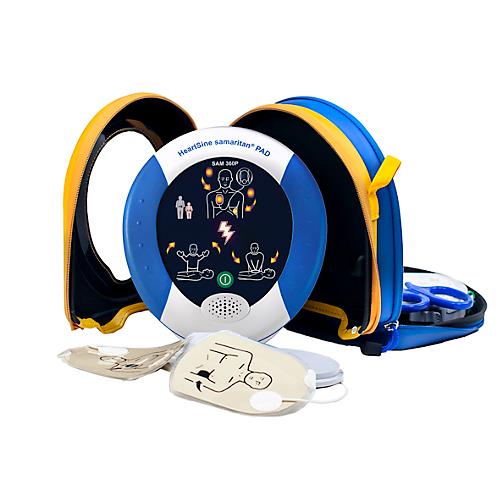 Defibrillator HeartSine samaritan PAD 360P, AED, automatische Schockauslösung + Erste-Hilfe-Set