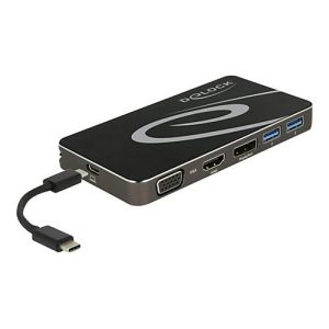 DeLOCK USB Type-C 3.2 Dockingstation 4K – Dockingstation – USB-C 3.2 Gen 1 / Thunderbolt 3 – VGA, HDMI, DP DeLOCK USB Type-C 3.2 Dockingstation 4K – Dockingstation – USB-C 3.2 Gen 1 / Thunderbolt 3 – VGA, HDMI, DP