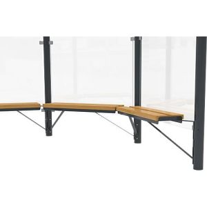 Design-Sitzbank WSM f. Achteckpavillon Paris, L 1000 mm, Kiefernholz, pulverb. Stahl, anthrazitgrau Design-Sitzbank WSM f. Achteckpavillon Paris, L 1000 mm, Kiefernholz, pulverb. Stahl, anthrazitgrau