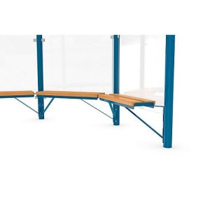 Design-Sitzbank WSM f. Achteckpavillon Paris, L 1000 mm, Kiefernholz, pulverb. Stahl, enzianblau Design-Sitzbank WSM f. Achteckpavillon Paris, L 1000 mm, Kiefernholz, pulverb. Stahl, enzianblau