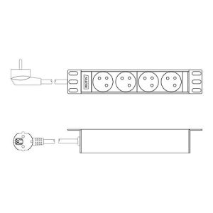 DIGITUS – Stromverteilungseinheit (Rack – einbaufähig) – Wechselstrom 230 V – 4000 Watt – Eingabe, Eingang power CEE 7/7 DIGITUS – Stromverteilungseinheit (Rack – einbaufähig) – Wechselstrom 230 V – 4000 Watt – Eingabe, Eingang power CEE 7/7