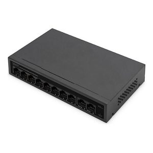 DIGITUS – Switch – IEEE 802.3af, IEEE 802.3at – unmanaged – 8 x 10/100 (PoE+) + 2 x 10/100 – Desktop DIGITUS – Switch – IEEE 802.3af, IEEE 802.3at – unmanaged – 8 x 10/100 (PoE+) + 2 x 10/100 – Desktop