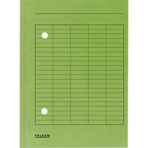 Dokumentenmappe FALKEN, DIN A4, 2-seitiger Gitterdruck, B 231 x H 318 mm, Karton, grün