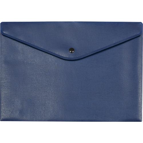 Dokumententasche FolderSys, schwarzer Druckknopfverschluss, Polypropylen, Format A4, blau, 10 Stück