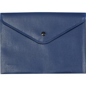 Dokumententasche FolderSys, schwarzer Druckknopfverschluss, Polypropylen, Format A5, blau, 10 Stück Dokumententasche FolderSys, schwarzer Druckknopfverschluss, Polypropylen, Format A5, blau, 10 Stück