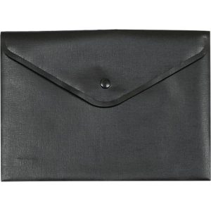 Dokumententasche FolderSys, schwarzer Druckknopfverschluss, Polypropylen, Format A5, schwarz, 10 Stück Dokumententasche FolderSys, schwarzer Druckknopfverschluss, Polypropylen, Format A5, schwarz, 10 Stück