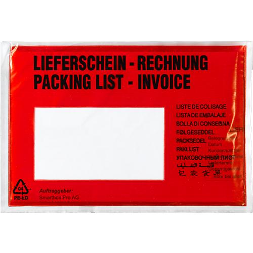 Dokumententaschen, DIN C6, 175 x 110, 1000 Stück, Lieferschein-Rechnung