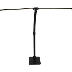 DOTLUX LED-Schreibtischleuchte TWIN, 20W, COLORselect 3000 – 6500K, dimmbar, 120° Abstrahlwinkel, L 800 x B 33 x H 680 mm, schwarz