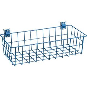 Drahtkorb WFI, für Lochplatten mit Lochgröße 9 x 9 mm & Lochabstand 38 mm, L 385 x B 180 x H 100 mm, Stahl, blau Drahtkorb WFI, für Lochplatten mit Lochgröße 9 x 9 mm & Lochabstand 38 mm, L 385 x B 180 x H 100 mm, Stahl, blau