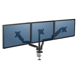 Dreifach Monitorarm Fellowes Platinum, bis 27′ Breite, VESA, dreh-/schwenk-/neigbar, höhen- & tiefenverstellbar, schwarz Dreifach Monitorarm Fellowes Platinum, bis 27′ Breite, VESA, dreh-/schwenk-/neigbar, höhen- & tiefenverstellbar, schwarz