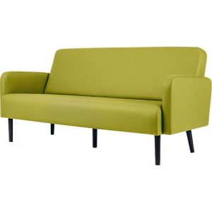 Dreisitzer Sofa easyChair® by Paperflow LISBOA, desinfektionsmittelbeständiger Kunstlederbezug grün, Fußgestell schwarz, B 1760 x T 815 x H 830 mm Dreisitzer Sofa easyChair® by Paperflow LISBOA, desinfektionsmittelbeständiger Kunstlederbezug grün, Fußgestell schwarz, B 1760 x T 815 x H 830 mm