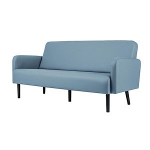 Dreisitzer Sofa easyChair® by Paperflow LISBOA, Stoffbezug blau, Fußgestell schwarz, B 1590 x T 550 x H 430 mm Dreisitzer Sofa easyChair® by Paperflow LISBOA, Stoffbezug blau, Fußgestell schwarz, B 1590 x T 550 x H 430 mm
