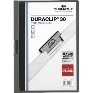 Durable Klemmmappe Duraclip, DIN A4, Kunststoff, mit Clip, anthrazit Durable Klemmmappe Duraclip, DIN A4, Kunststoff, mit Clip, anthrazit