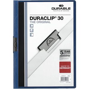 Durable Klemmmappe Duraclip, DIN A4, Kunststoff, mit Clip, dunkelblau Durable Klemmmappe Duraclip, DIN A4, Kunststoff, mit Clip, dunkelblau